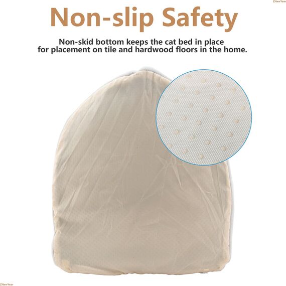 Katzenbetten für den Innenbereich mit hängendem Spielzeug, kleines Hundehöhlenbett mit Anti-Rutsch, Kätzchen-Zelt, abnehmbares gepolstertes Kissen, superweiche (Packung mit 2)