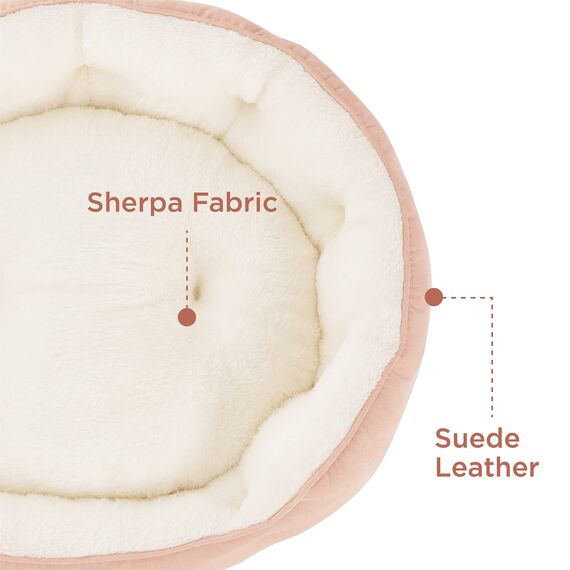 BEDSURE Katzenbett waschbar Katzen Bettchen - 63x53x20cm Katzenbett mit zweiseitig Innenkissen Katzenschlafplatz für Katzen oder kleine Hunde, rosa