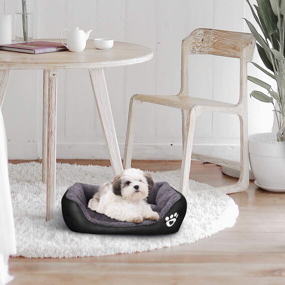 AcserGery Haustier Katzenbett Kissen Weich Hundebett Warm Hundeschlafplatz Katzendecke Hundematratze Hundesofa Katzensofa (Schwarz)