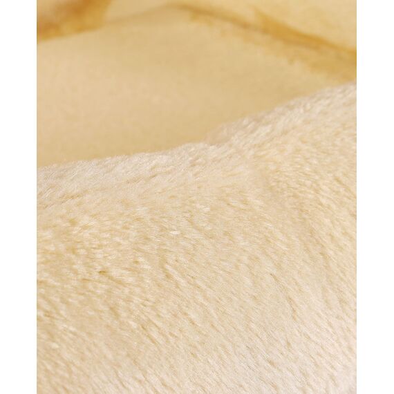 lionto Katzenheizungsliege mit kuscheligem Plüschbezug, warmes Katzenbett zum Einhängen mit Metallhaken für alle gängigen Heizungen, waschbare Katzenhängematte aus gemütlichem Material, beige