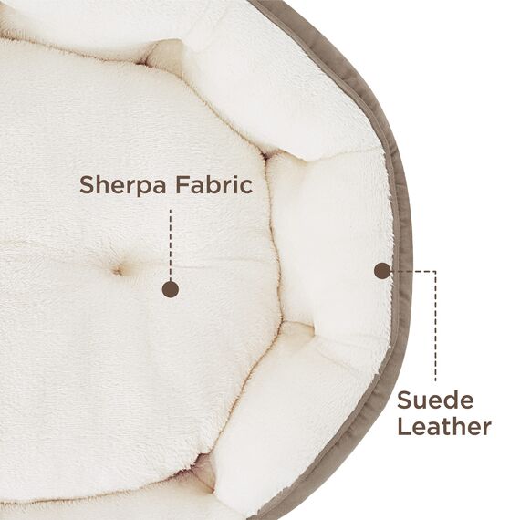 BEDSURE Katzenbett waschbar Katzen Bettchen - 63x53x20cm Katzenkorb mit Zweiseitig Innenkissen Katzenschlafplatz für Katzen oder kleine Hunde, Kamel