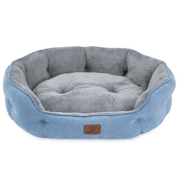 BEDSURE Katzenbett waschbar Katzen Bettchen - 63x53x20cm Katzenbett mit zweiseitig Innenkissen Katzenschlafplatz für Katzen oder kleine Hunde, blau