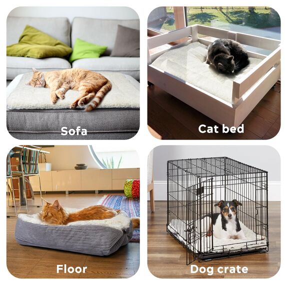 MAIYADUO Weiches Katzenbett Waschbar 42x38 cm Plüsch Haustierbett für Kleine Hunde und Katzen - 2 in 1 Katzenkissen Katzendecke Katzensofa Nest Bett, Entfaltete Größe 61x51 cm