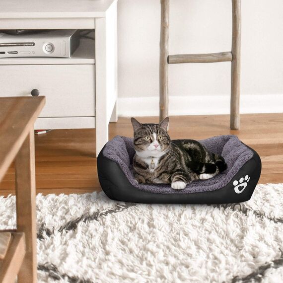AcserGery Haustier Katzenbett Kissen Weich Hundebett Warm Hundeschlafplatz Katzendecke Hundematratze Hundesofa Katzensofa (Schwarz)