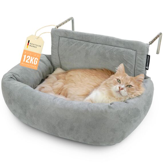 SCHLITZOHR Premium Heizungsliege für Katzen - Murphy - für Katzen bis 12kg - passend für alle Heizkörper - rundum gepolstert - Katzenbett für die Heizung