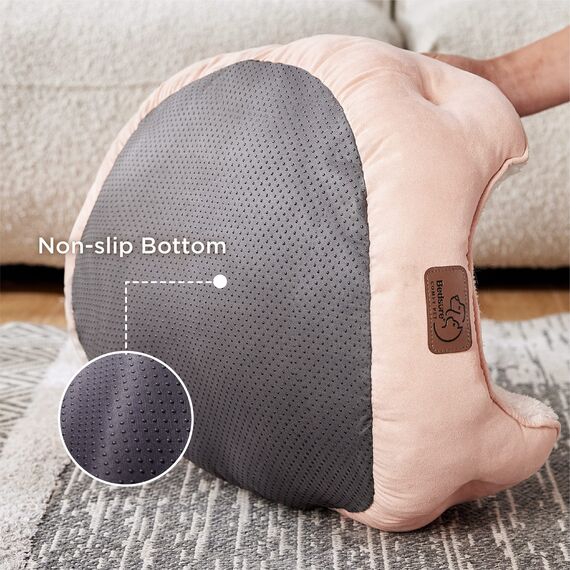 BEDSURE Katzenbett waschbar Katzen Bettchen - 51x48x15cm Katzenkorb mit zweiseitig Innenkissen Katzenschlafplatz für Katzen oder kleine Hunde, rosa