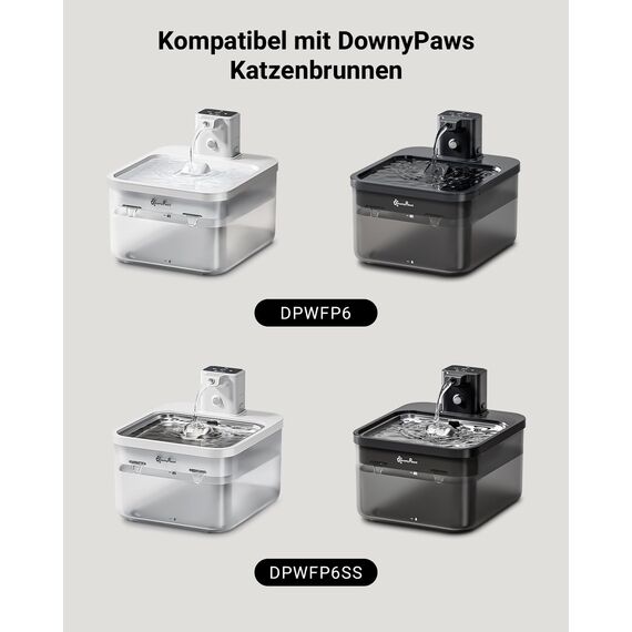 DownyPaws Katzenbrunnen Kabellos Filter 6 STK Für DPWFP6