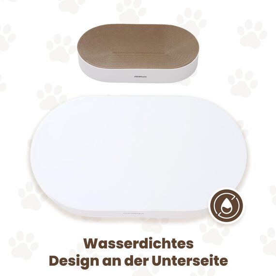 PetRhein Zen Paw Kratzbrett Katzenbett 63x35 cm Natur - Ergonomische Kratzmöbel aus Recyceltem Karton, Wasserfeste Basis, Braun