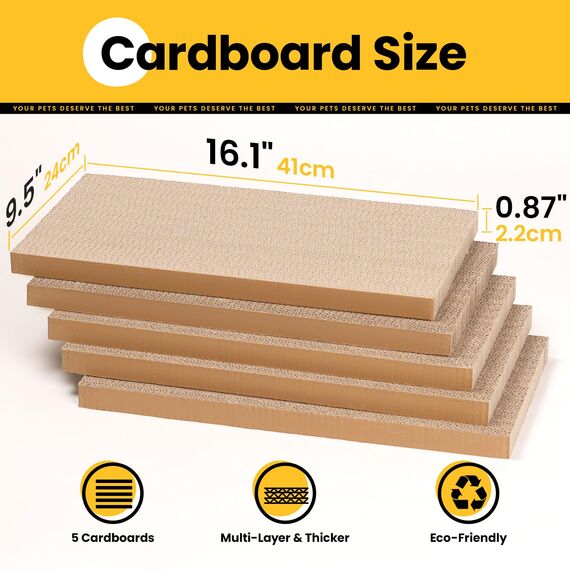 Conlun 5er-Pack Katzenkratzbox mit Katzenkratzpad, Großes Beidseitiges Design, Interaktive Öffnungen, Sauber & Langlebig, Kratzpappe für Katzen, Möbelschutz (Groß, Rot)