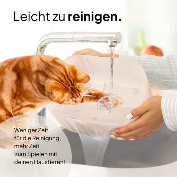 Pretty Paw Katzenbrunnen Kabellos mit Bewegungsmelder - Trinkbrunnen für Katze mit 45 Tagen Akku - Wasserbrunnen für Katzen mit Filter & 3 Liter Wassertank - Aqua Sense (Beige)
