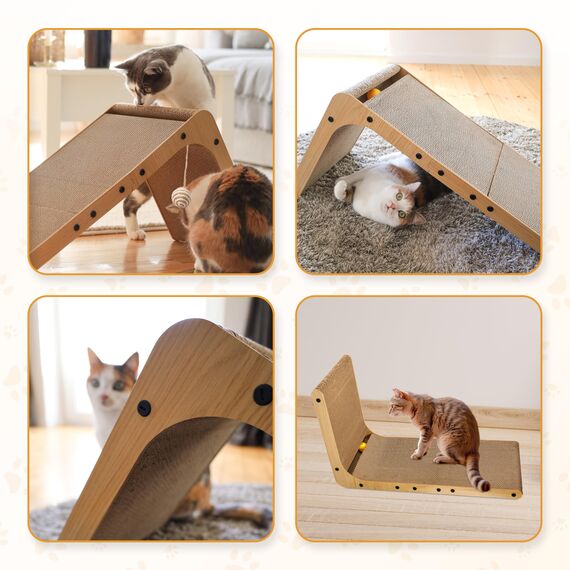 LINUMA® Kratzbrett 68cm hoch Kratzbretter Katze Katzenkratzbretter Kratzmöbel Kratzpappe für Katzen groß XXL Betten Decken & Möbel für Katzen Kratzmatte Katze