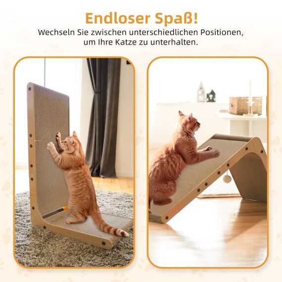 LINUMA® Kratzbrett 68cm hoch Kratzbretter Katze Katzenkratzbretter Kratzmöbel Kratzpappe für Katzen groß XXL Betten Decken & Möbel für Katzen Kratzmatte Katze