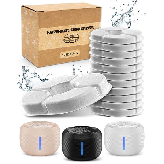 Pretty Paw Filter für Katzenbrunnen – Original Ersatzfilter für alle Pretty Paw Trinkbrunnen | 12er Pack = 6-Monats-Vorrat | Auch als günstiger Jahresvorrat erhältlich