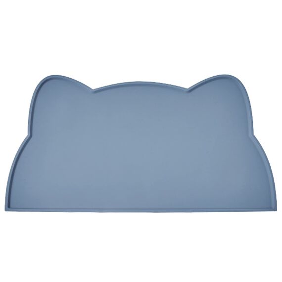 Napfunterlage Silikon Katzen und Kleine Hunde, wasserdichte Haustier Futtermatten rutschfeste Katzennapf Unterlage (Stein Blau)