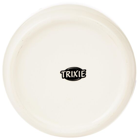 TRIXIE Napf KERAMIKNAPF spülmaschinengeeignet 0,3 l ø 13cm Creme/blau für Katzen (Packung mit 4)