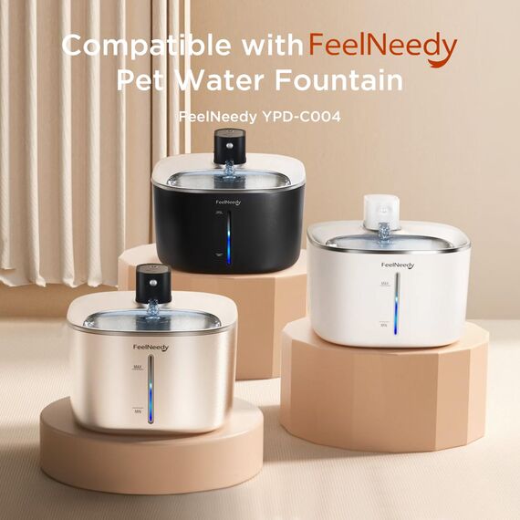 10 Packung Ersatz Filter und Vorgefilterter Schwämme für FEELNEEDY 4L Trinkbrunnen für Katzen mit Bewegungssensor (YPD-C004)