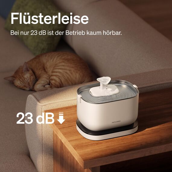 PETLIBRO Katzenbrunnen Kabellos mit Bewegungsmelder Dockstream Trinkbrunnen für Katze Kabellos, Batteriebetrieben Katzen Trinkbrunnen mit Akku 5000mAh, 23dB Ultraleise, Einfache Reinigung, BPA-frei