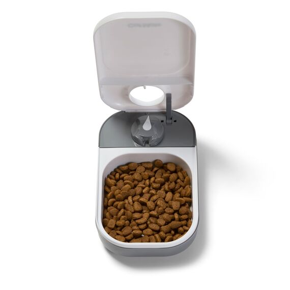 Cat Mate C100 Automatischer Einzelfutterautomat mit Timer-Steuerung – Geeignet für Katzen und Kleine Hunde, Für Nass- oder Trockenfutter, Fassungsvermögen Bis zu 400 g, Weiß