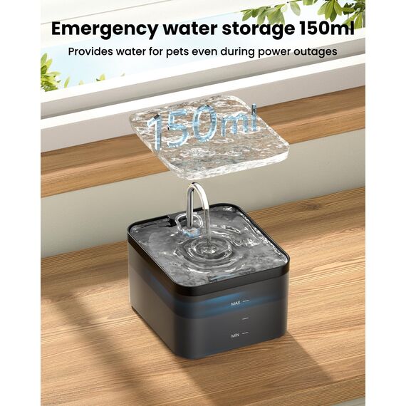 PawPoll Katzenbrunnen, 2,2L Trinkbrunnen für Katze, Super Leiser, Leicht zu Reinigen, Wasserbrunnen für Katzen mit LED und Aktivkohlefilter, BPA Frei, 6 Filter + 3 Schaumstofffilter