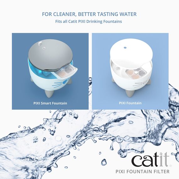 Catit 43721 Pixi Ersatzfilter, Trinkbrunnenfilter für die Catit Pixi Trinbrunnen, 3er Pack