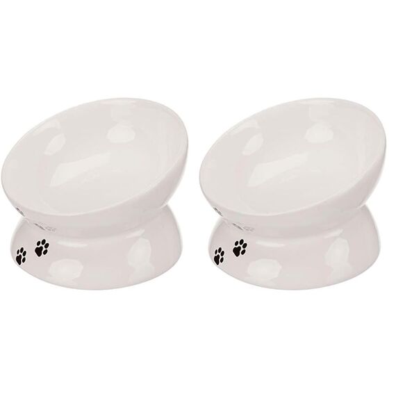 Trixie Futterstation für Katzen, Keramik, weiß (Packung mit 2)