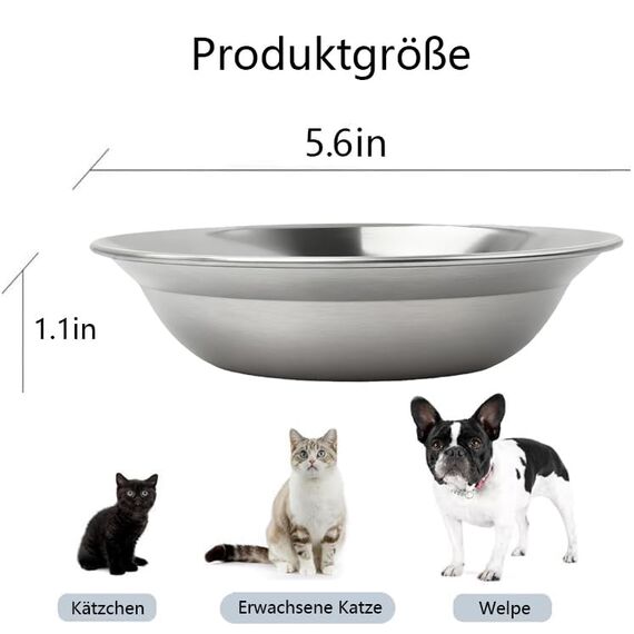 6 Stück Katzennapf Edelstahl 304 Material Futternapf Katze Katzen Napf Fressnapf Katze Wassernapf Katzenschüssel Katzen Katzennäpfe Katzenteller Futterschale für Kat-Zen Kleine Hunde (Typ A - 6 Stück)