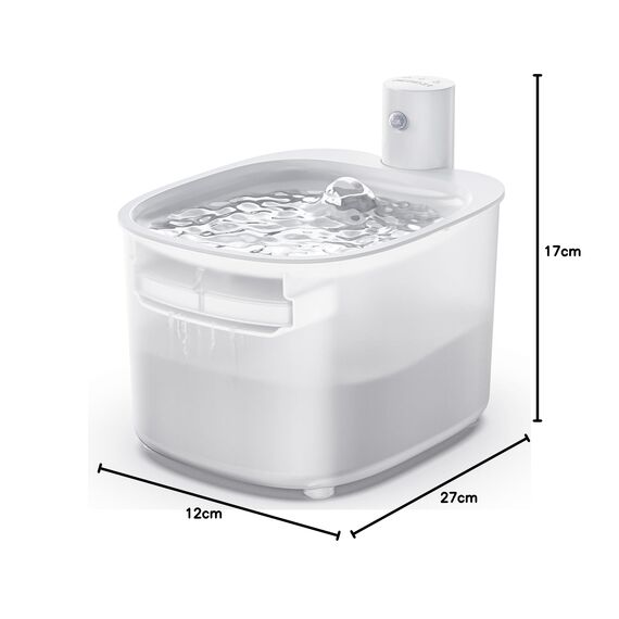 Trinkbrunnen für Katze Kabellos, 2.6L Katzenbrunnen Kabellos mit Bewegungsmelder, Batteriebetrieben Katzentrinkbrunnen, 3000mAh, Leise Wasserpumpe, Katzenbrunnen für den Innenbereich
