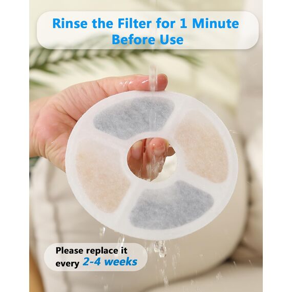 PewinGo Katzenbrunnen Filter, Trinkbrunnen Filter [12 Stück] Ersatzfilter für 2,0-2,5 L Katzenbrunnen Triple Action Durch Ion Enaustauscherharz, Aktivkohle