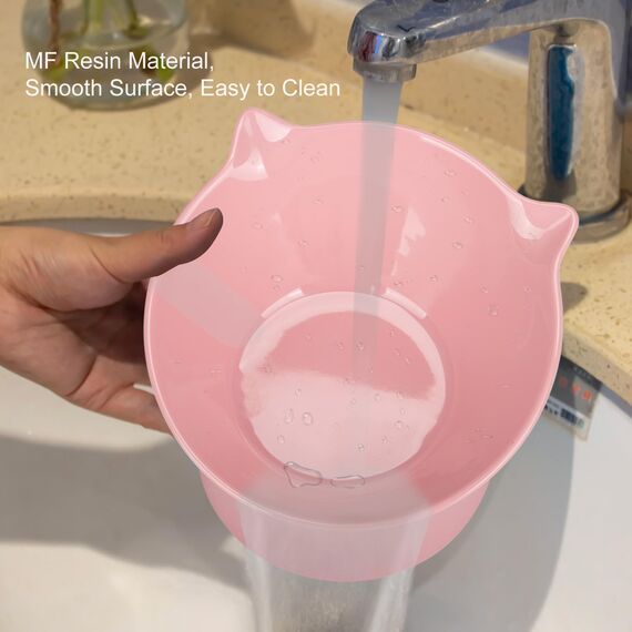 Katzennapf,Futternapf Katze,Katzennapf Erhöht mit 15° Neigung Fressnapf Katze,Anti-Erbrechen Katzennäpfe für Futter und Wasser,Rosa