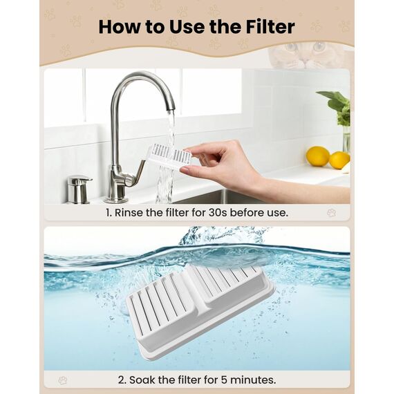 12 Filter Set für Katzenbrunnen: Enthält 6 Aktivkohlefilter + 6 Schaumstofffilter.Wasserfilter für 2.2L Katze-Wasser-Brunnen Sorgt für Sauberes, Frisches Wasser für Ihre Katze