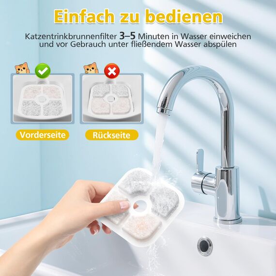 25 Stück katzenbrunnen filter Ersatz für catit pixi trinkbrunnen filter,filter für katzenbrunnen Mit dreifachem Filtersystem, einschließlich Harz und Aktivkohle,Kompatibel mit catit trinkbrunnen,