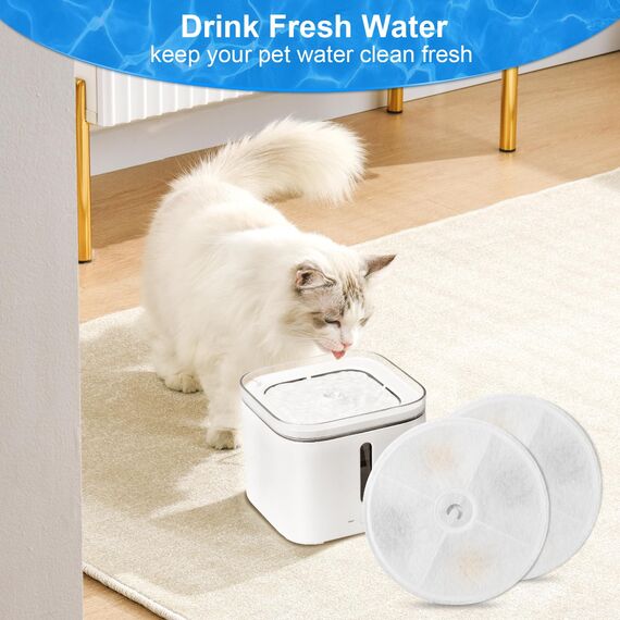 10 Stück Katzenbrunnen Filter, Filter unit 3.0 Harz und Aktivkohle Katzen Hunde Trinkbrunnen kompatibel mit 1,85L und 2L/1.8L Automatische intelligenter Katzenbrunnen