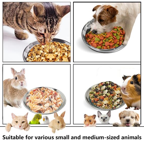 6 Stück Katzennapf Edelstahl 304 Material Futternapf Katze Katzen Napf Fressnapf Katze Wassernapf Katzenschüssel Katzen Katzennäpfe Katzenteller Futterschale für Kat-Zen Kleine Hunde (Typ A - 6 Stück)