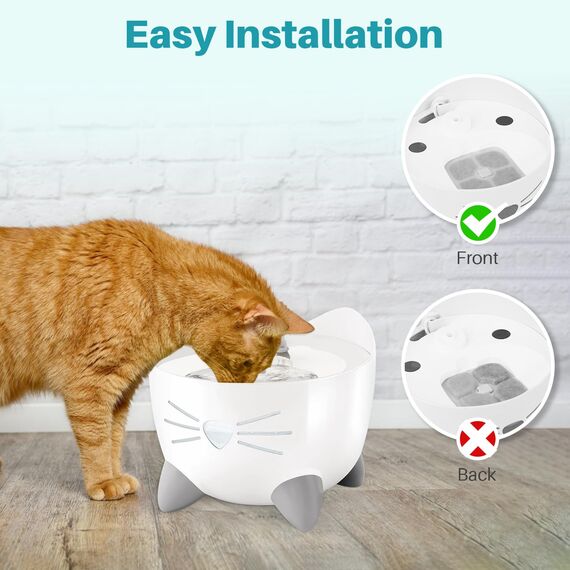 PARTSEE 20 Stk Katzenbrunnen Filter für Catit Pixi Trinkbrunnen (2,5L) – Dreifaches Filtersystem mit Aktivkohle & Harz, Katzen Wasserfilter einzeln verpackt für 43717 Catit