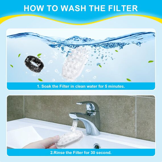 Puppy Kitty Ersatzfilter für Trinkbrunnen für Katzen und Hunde, Trinkbrunnen Filter mit Harz und Aktivkohle für 2L Ultra-Leise Automatischen Wasserspender Wasserbrunnen aus Edelstahl(8 Pack)