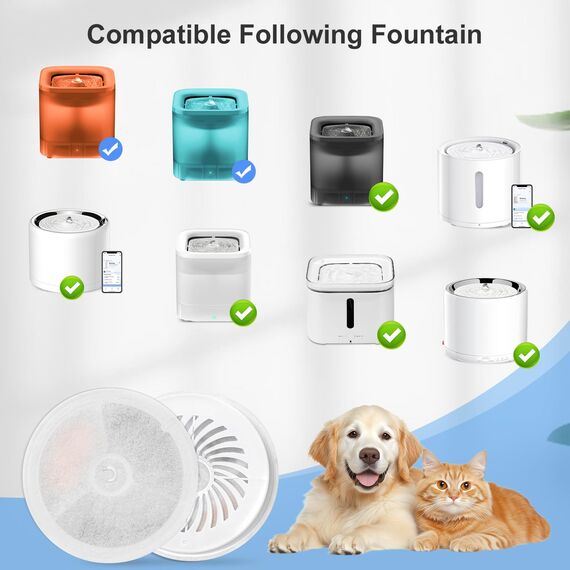Katzenbrunnen Filter, Filter Unit 3.0 Harz und Aktivkohle Katzen Hunde Trinkbrunnen kompatibel mit Everweet Solo SE/Solo 2/3 Pro/3/2s Katzenbrunnen (10 Stück Filter + 10 Stück Schwamm)