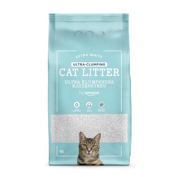 by Amazon weißes Ultra-Klumpstreu für Katzen 10L