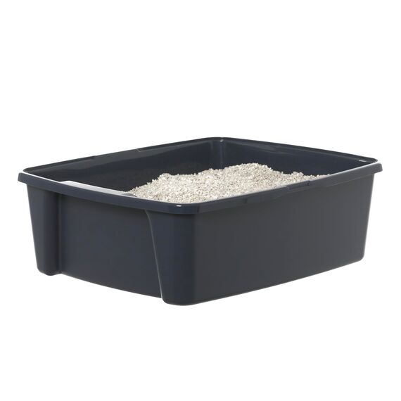 Iris Ohyama, Katzentoilette, leicht zu reinigen, BPA-freies Kunststoff (PP), B38 x T48,5 x H15 cm, Cat Litter Tray, CLH-12 Body, Grau