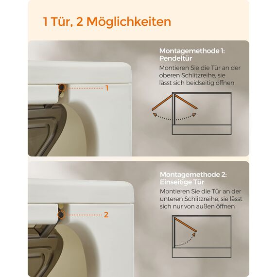 Feandrea Katzenklo, Katzentoilette, mit Deckel, ausziehbares Tablett, Schaufel, Bürste, für Katzen bis 15 kg, weniger Spuren, auslaufsicherer Boden, beige-schwarz PPT001W01