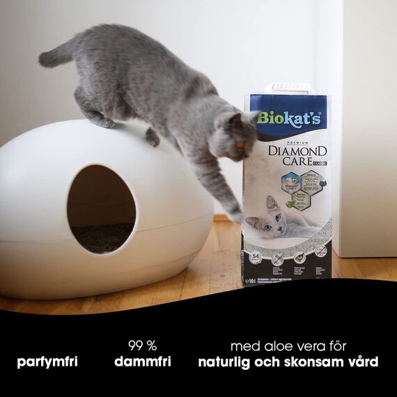 Biokat's Diamond Care Classic Katzenstreu ohne Duft - Feine Klumpstreu aus Bentonit mit Aktivkohle und Aloe Vera - 1 Sack (1 x 10 L) (Packung mit 2)