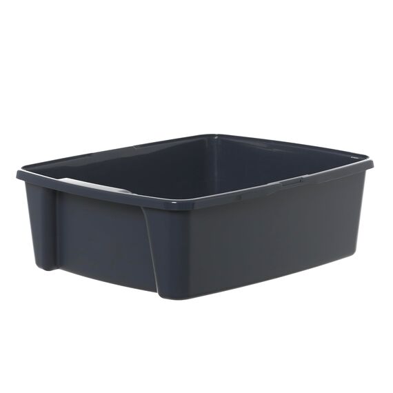 Iris Ohyama, Katzentoilette, leicht zu reinigen, BPA-freies Kunststoff (PP), B38 x T48,5 x H15 cm, Cat Litter Tray, CLH-12 Body, Grau