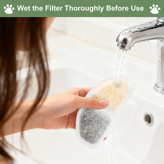 16 Stück Katzenbrunnen Filter für 2.5L Trinkbrunnen für Katze 8 Filter + 8 Schaumstofffilter für Oneisall katzenbrunnen Set Ersatzfilter für Katzentrinkbrunnen
