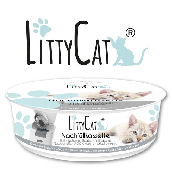 LittyCat® Nachfüllkassetten für LittyCat Katzenstreu Eimer (3er Pack) • Bis zu 2 Monate pro Kassette • Saubere & geruchlose Katzenstreu Entsorgung • Schlauchsystem Katzenkot entsorgen