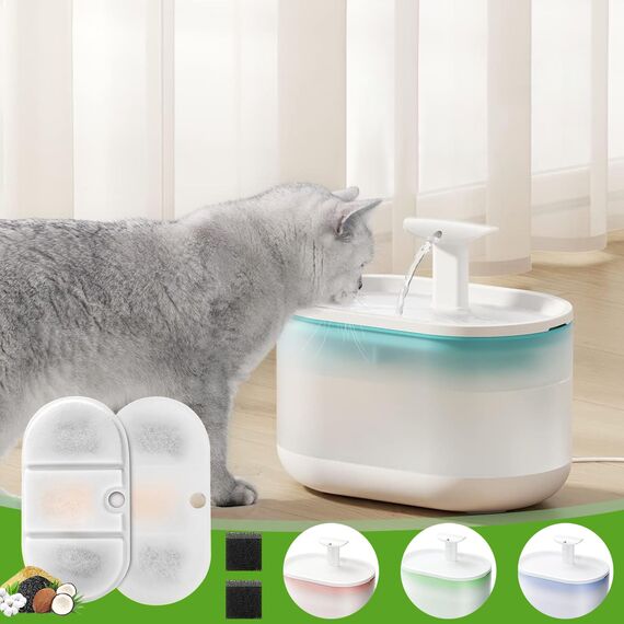 anyuan boy Katzenbrunnen Filter 10 Stück Filter für 2.1L Trinkbrunnen PLWF002,Schwamm Filter mit Harz und Aktivkohle Vierfachem Filtersystem,10 Pcs Kohlefilter und 10 Pcs Schaumstofffilter