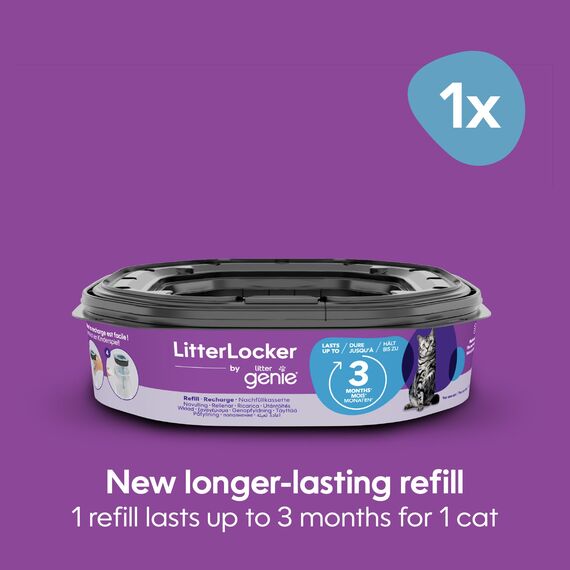 LitterLocker by Litter Genie, XL-Nachfüllkassette, Original-Spezialfolie mit Geruchsbarriere garantiert 100% Geruchsschutz