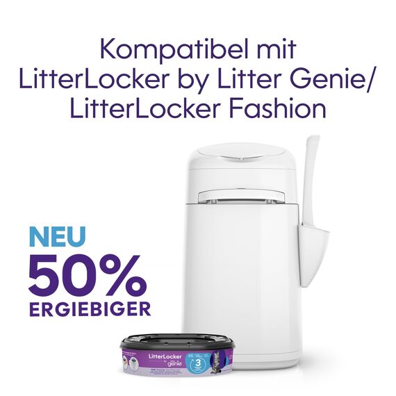 Litter Genie LitterLocker by, 3er-Pack XL-Nachfüllkassette, Original-Spezialfolie mit Geruchsbarriere garantiert 100% Geruchsschutz