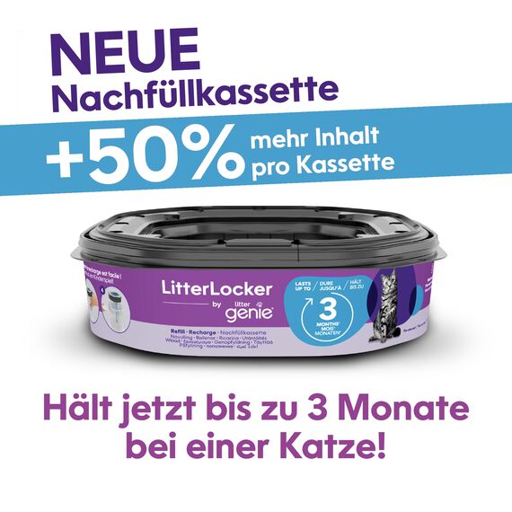 Litter Genie LitterLocker by, 3er-Pack XL-Nachfüllkassette, Original-Spezialfolie mit Geruchsbarriere garantiert 100% Geruchsschutz