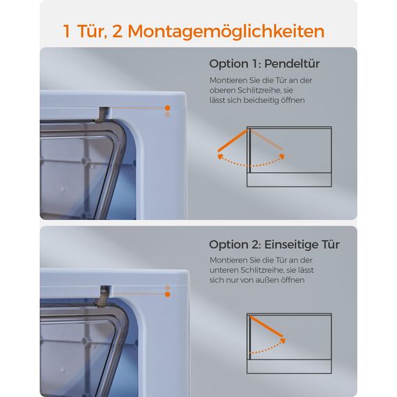 Feandrea Katzenklo, Katzentoilette, mit Deckel, ausziehbares Tablett, Schaufel, Bürste, für Katzen bis 15 kg, weniger Spuren, auslaufsicherer Boden, blassblau-Taubengrau PPT001Q01