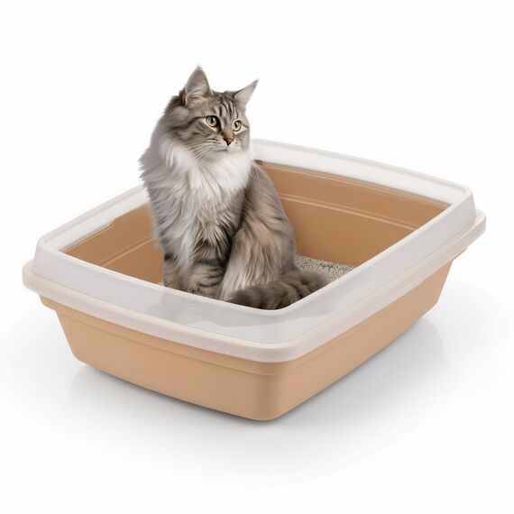 Iris Ohyama Katzenklo, klein, bis 7 kg, Grau, offen, ohne Deckel, Katzentoilette, Abnehmbarer Rand, Für große Katzen, Kätzchen, BPA-frei, Cat Litter Box, CLH-12S