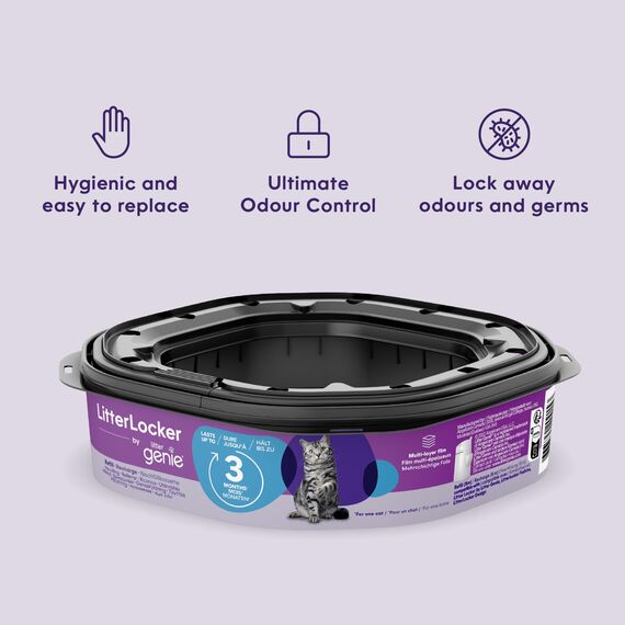 LitterLocker by Litter Genie, XL-Nachfüllkassette, Original-Spezialfolie mit Geruchsbarriere garantiert 100% Geruchsschutz
